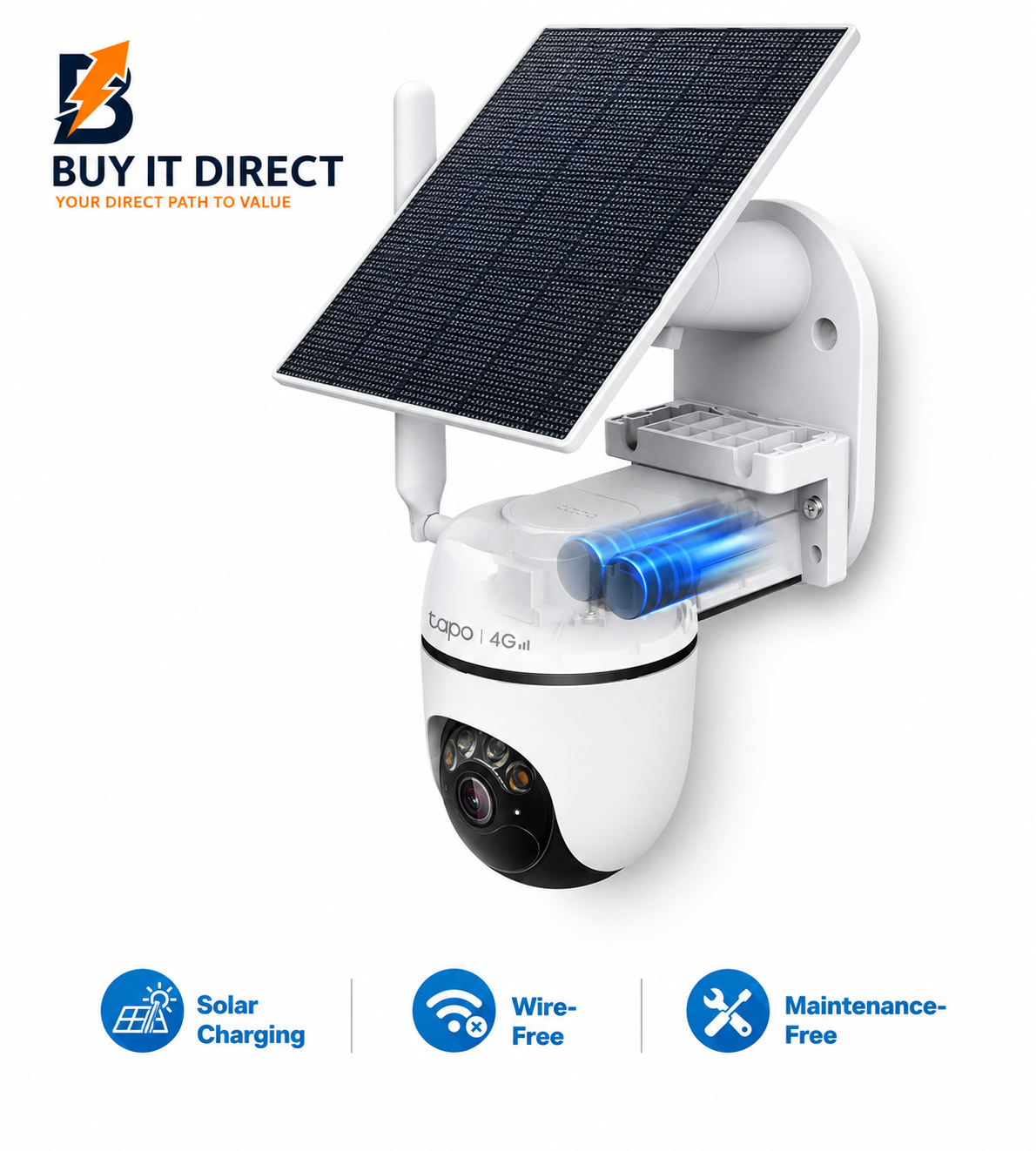 TP-Link Tapo C615G KIT 2K Solar-Powered Pan/Tilt 4G LTE Security Camera Kit