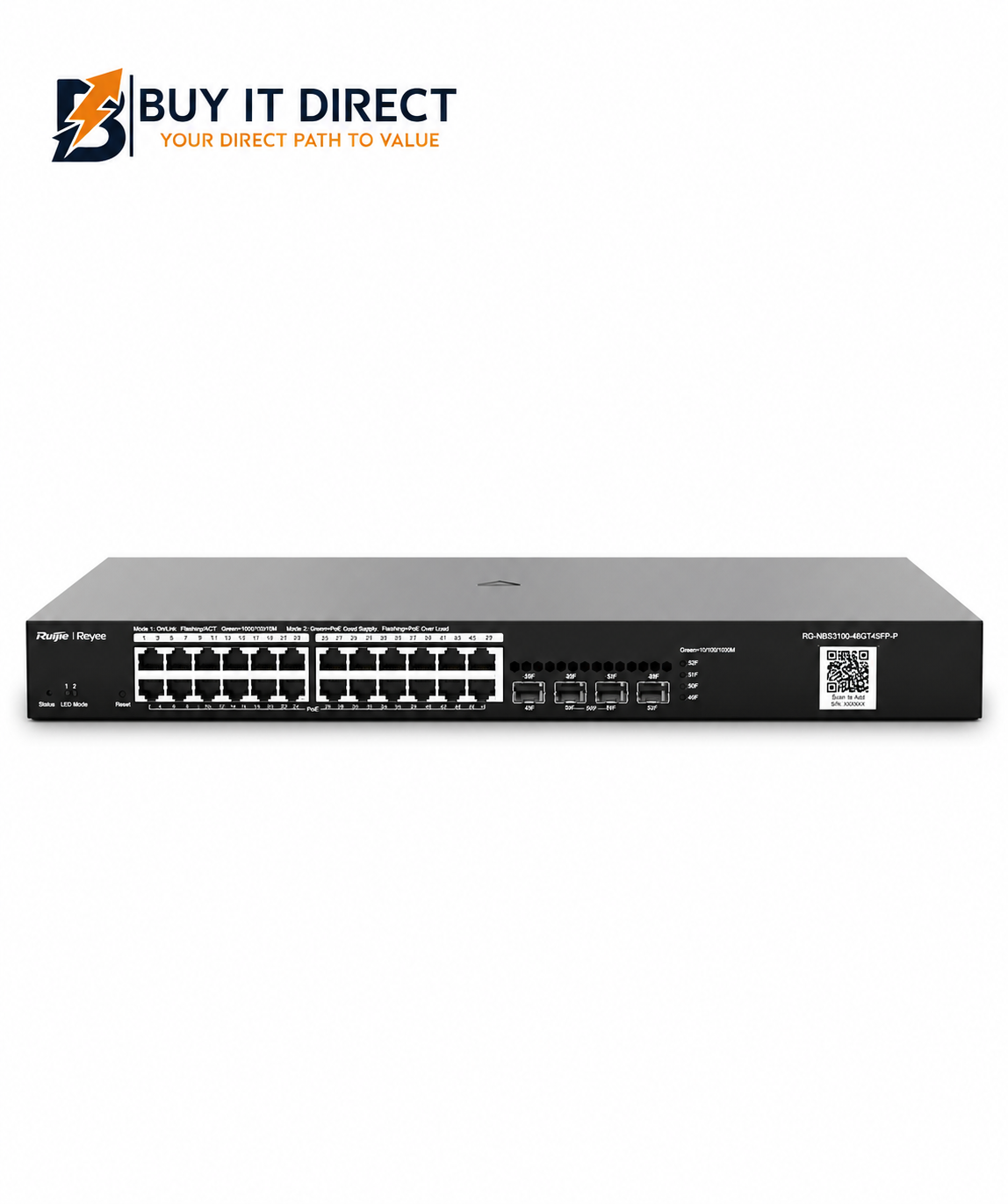 Ruijie RG NBS3100 24GT4SFP P 24 Port Gigabit Layer 2 Cloud Managed PoE Switch