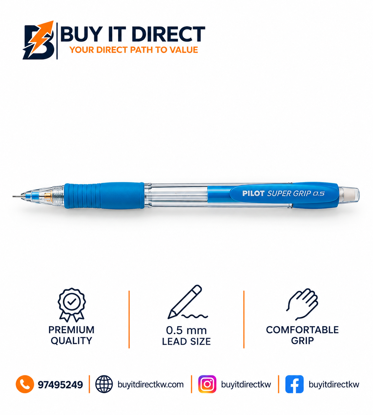Pilot Super Grip 0.5mm Mechanical Pencil
