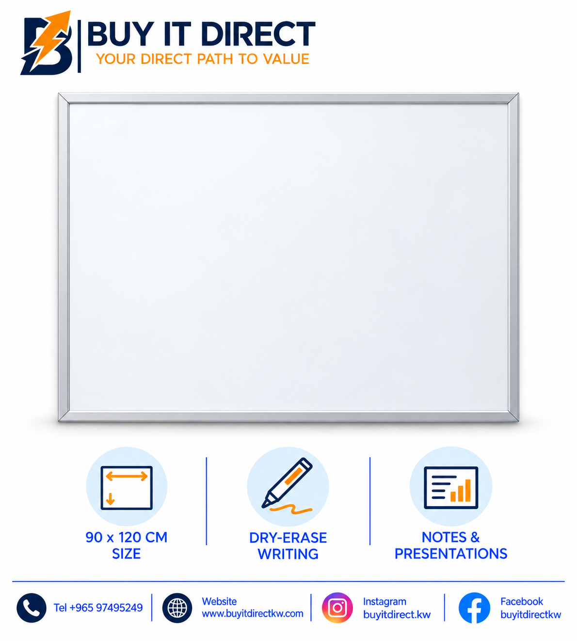 Whiteboard 90 x 120 cm