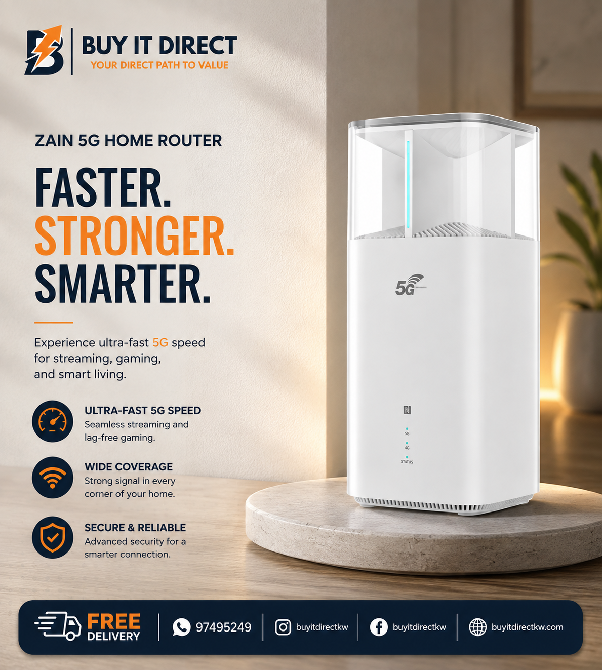 STC Huawei CPE Ultra 6 WiFi 7 High Speed 5G Router for Home and Office