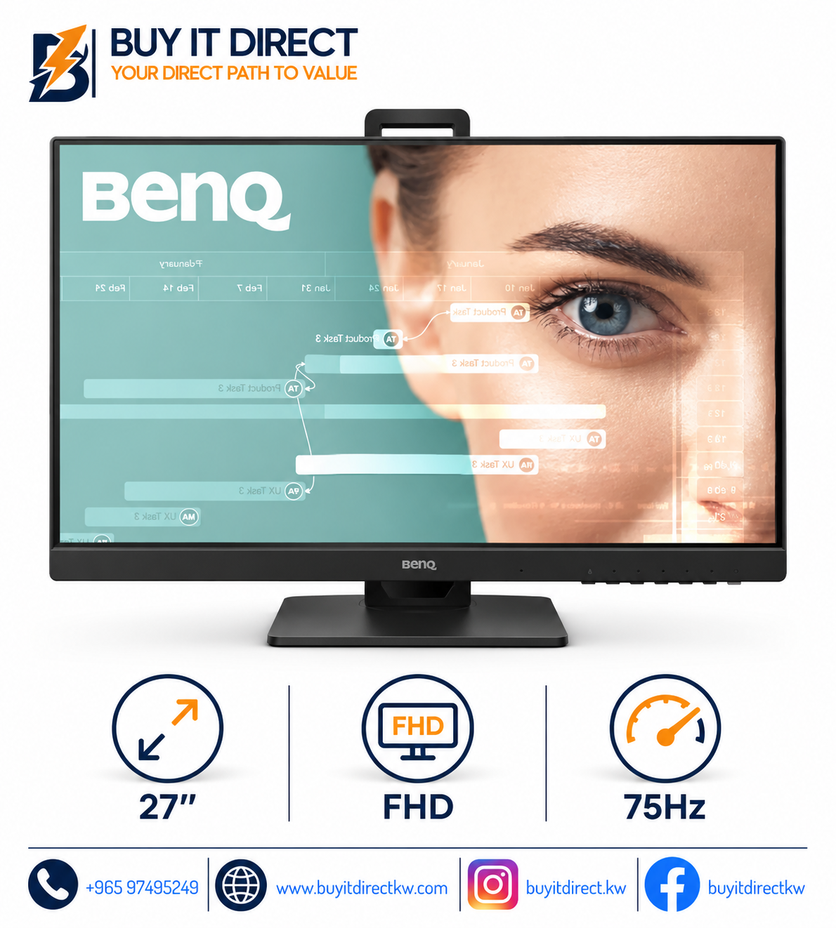 شاشة BenQ GW2785TC ‏27 بوصة FHD IPS بتردد 75Hz مع USB-C