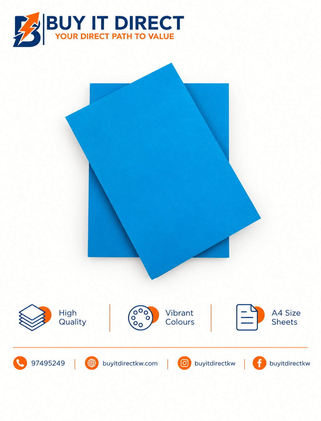 Bright Blue Paper Cover A4 100 Sheets