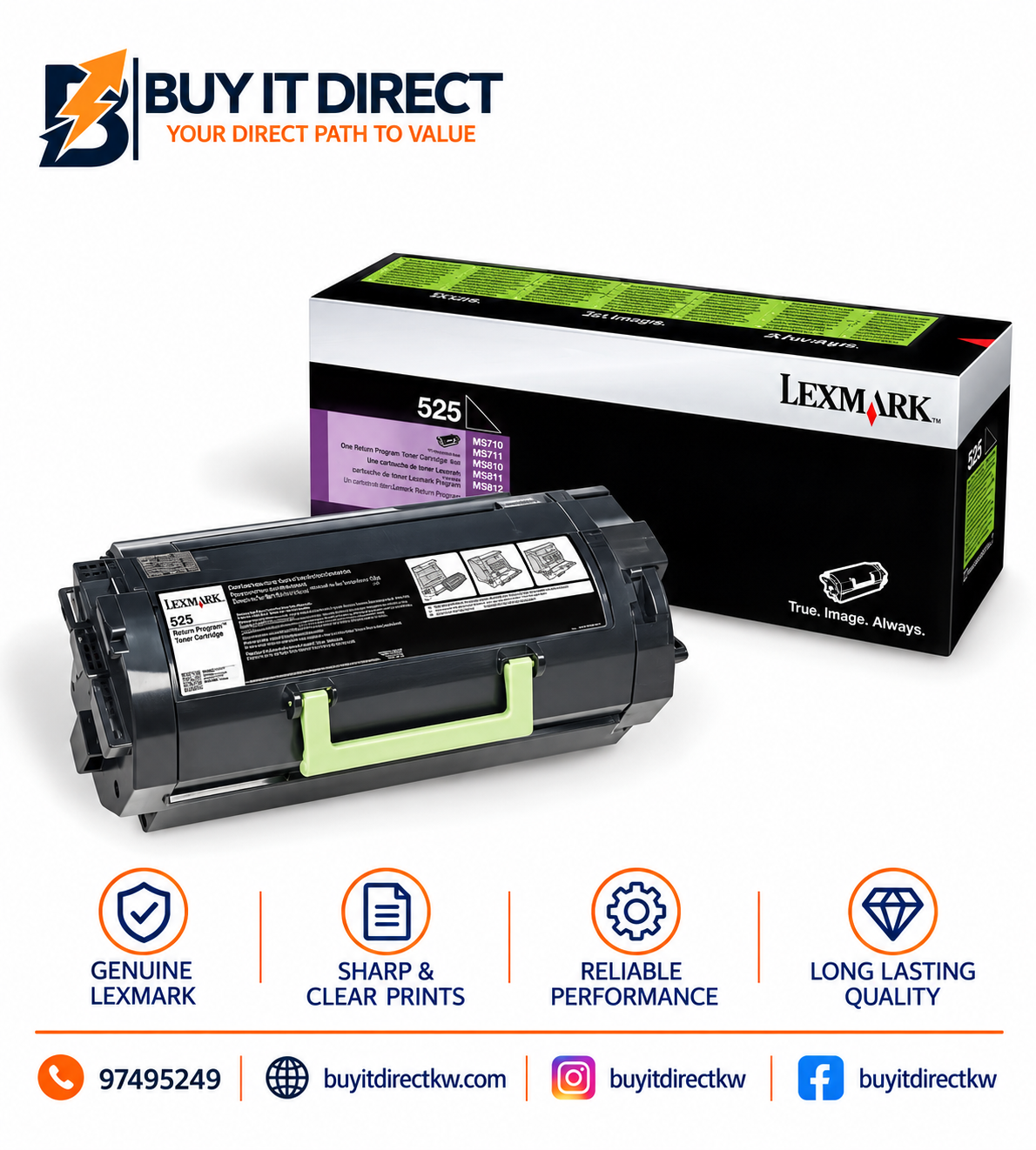Lexmark 525 Black Return Program Toner Cartridge 52D5000