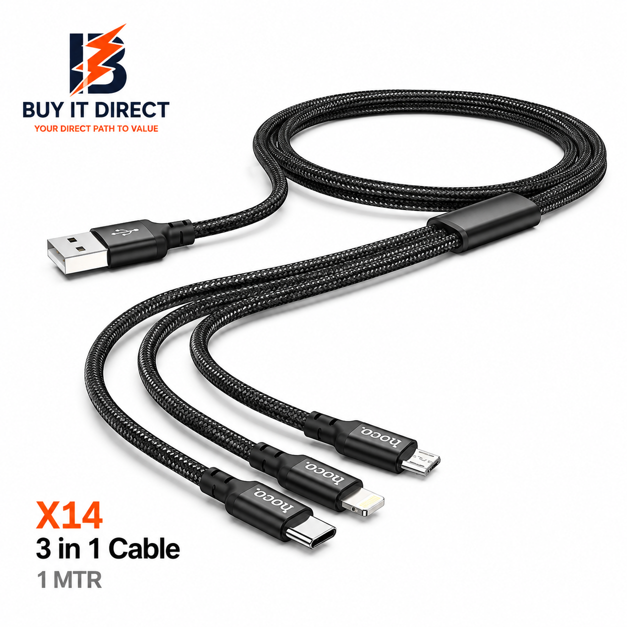 Hoco X14 3 in 1 Cable 1M