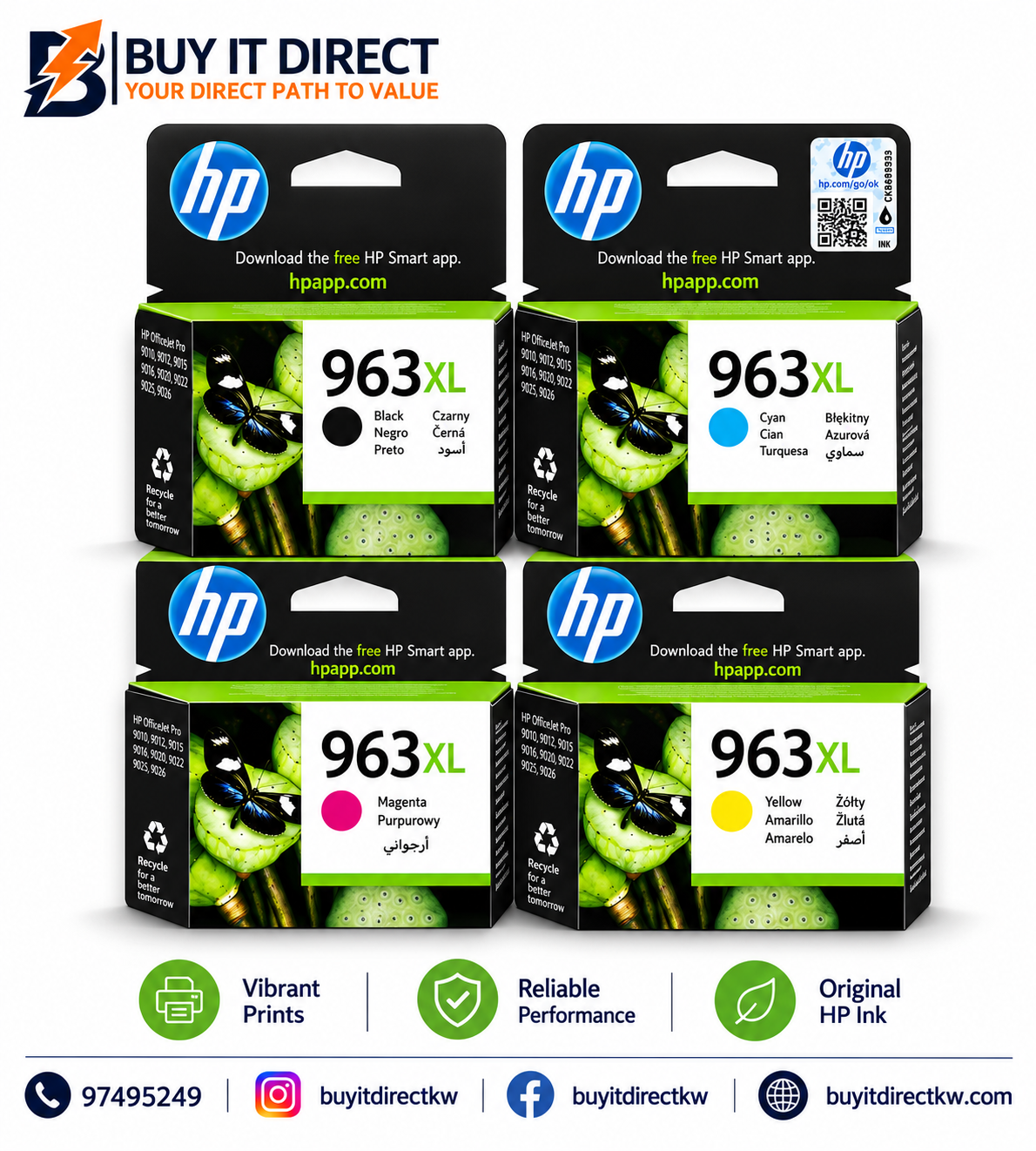 طقم خراطيش حبر HP 963XL الكامل