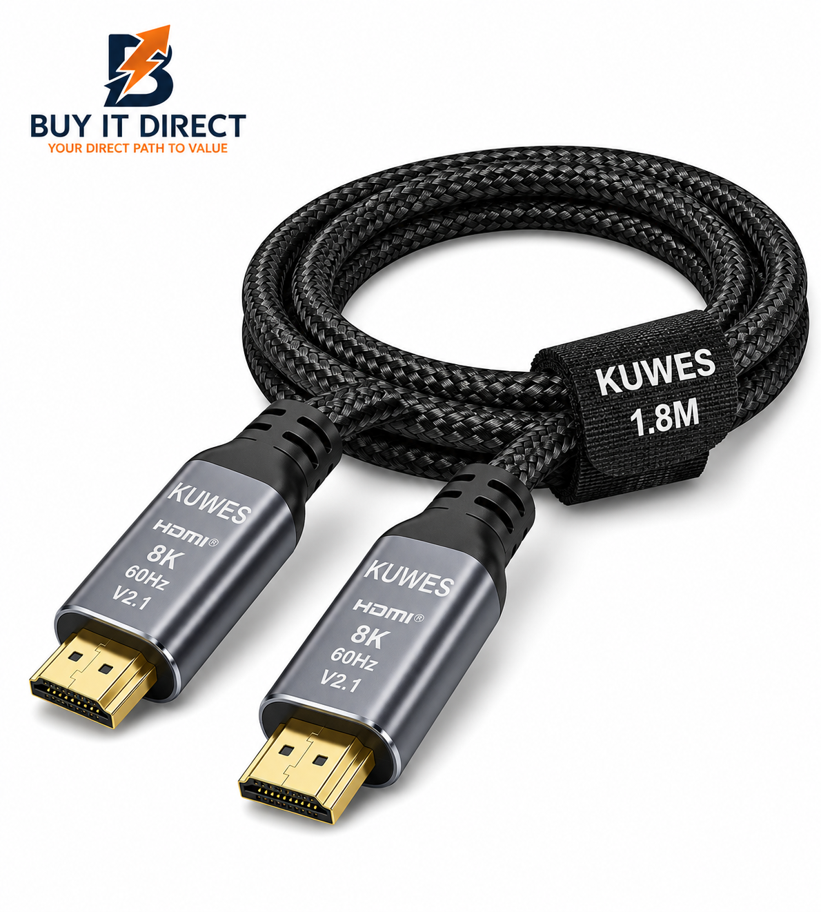 KUWES HDMI Cable Male to Male V2.1 1.8 Meter