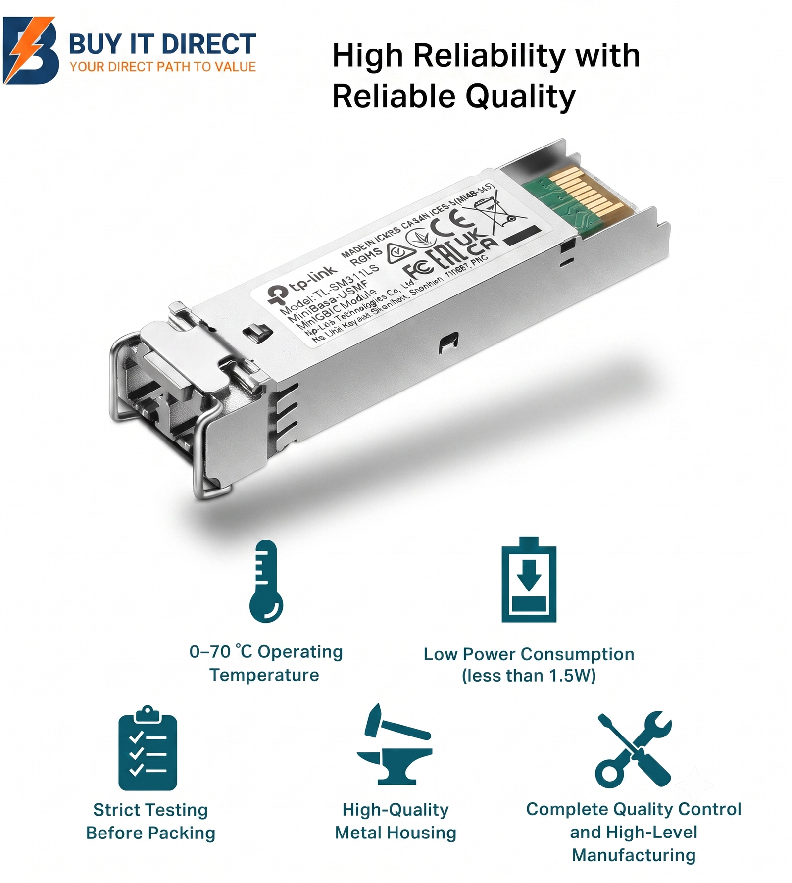 TP-Link SM311LS Single-Mode MiniGBIC Fiber Module Card