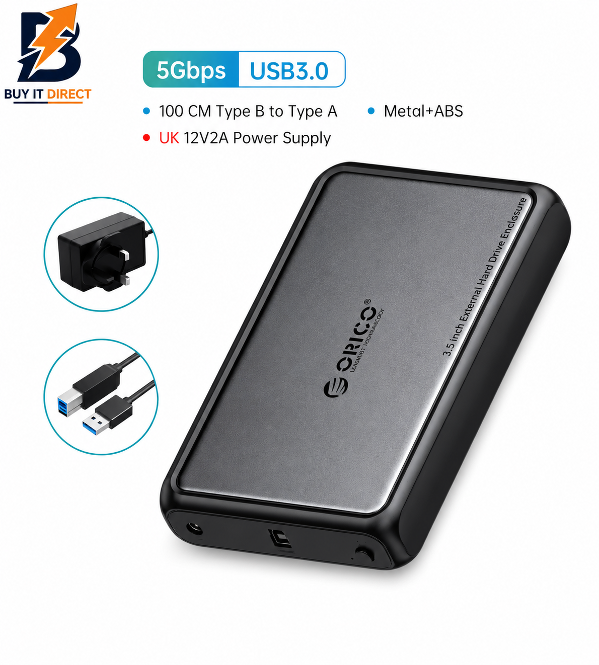 علبة خارجية لمحركات الأقراص الصلبة SATA مقاس 3.5 بوصة من Orico DDL35