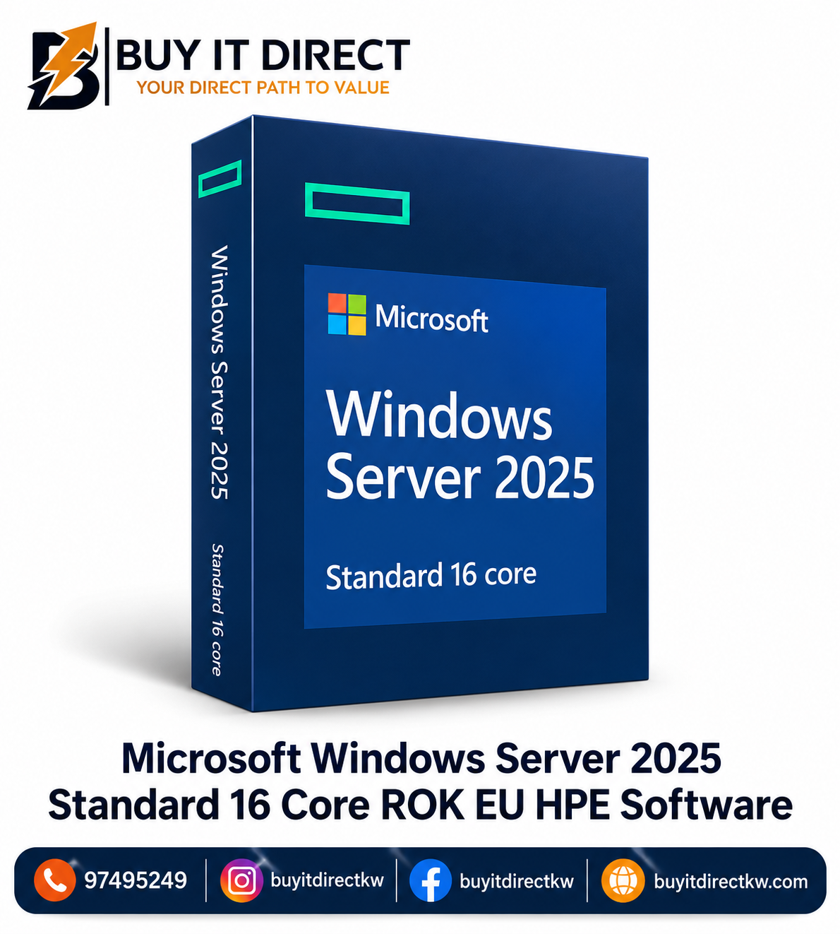 مايكروسوفت Windows Server 2025 Standard ‏16 نواة – ROK EU – برنامج HPE