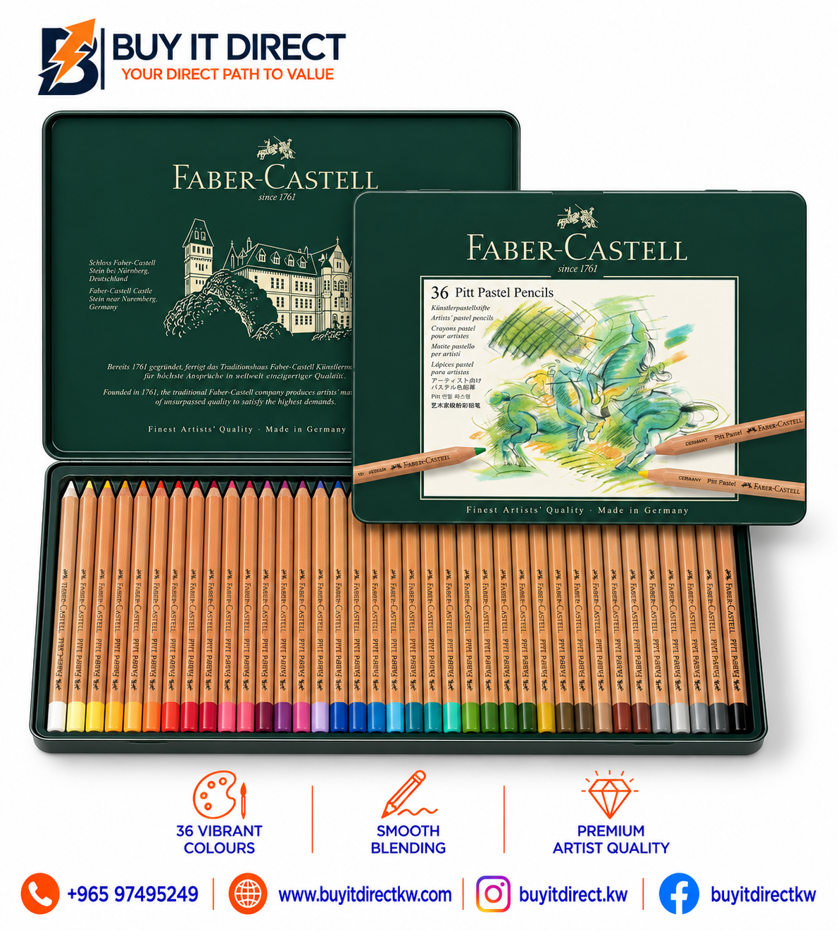 Faber-Castell Pitt Pastel Pencils – 36 Pcs