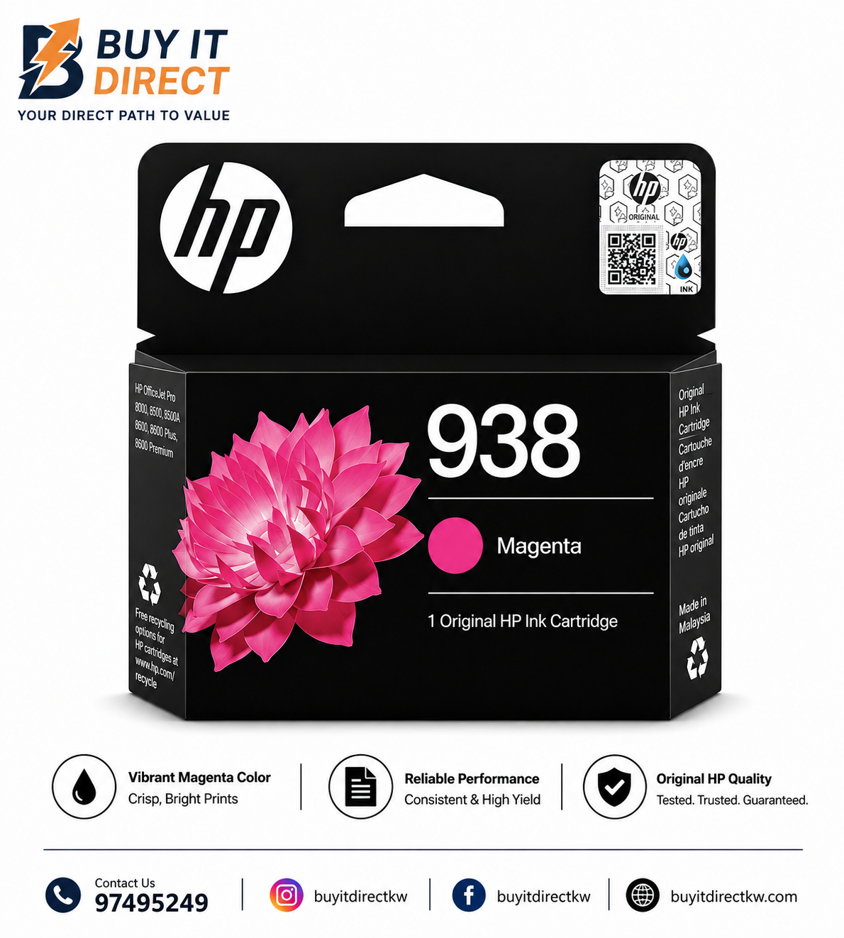 HP 938 Magenta Original Ink Cartridge