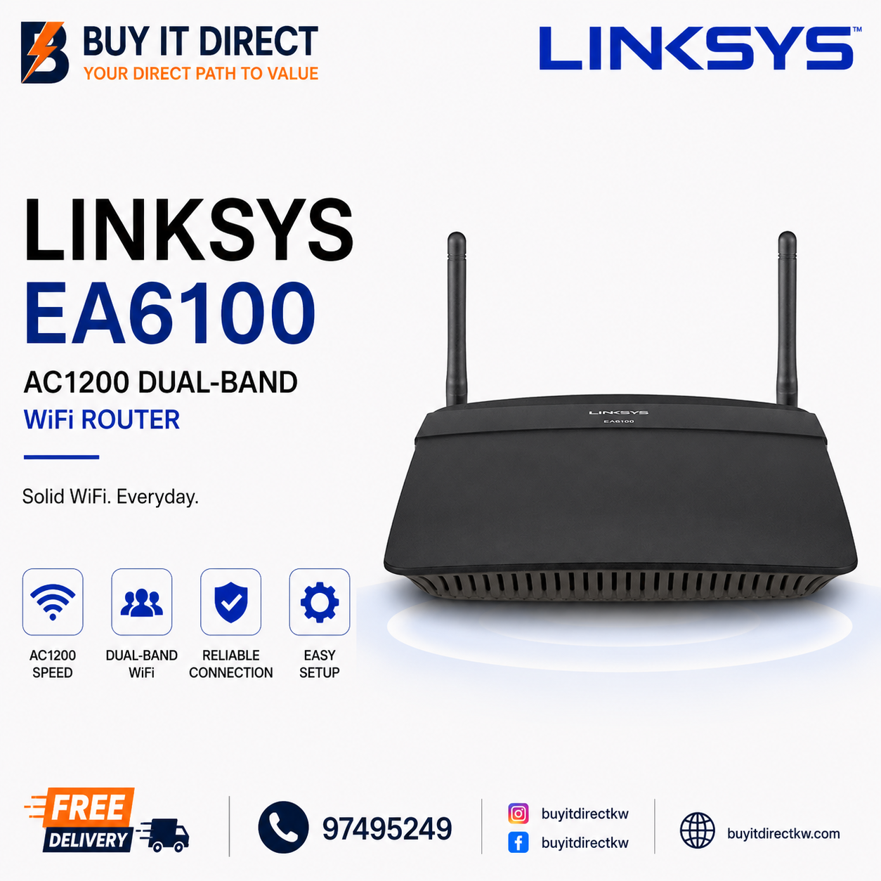 Linksys EA6100 AC1200 Dual Band WiFi Router