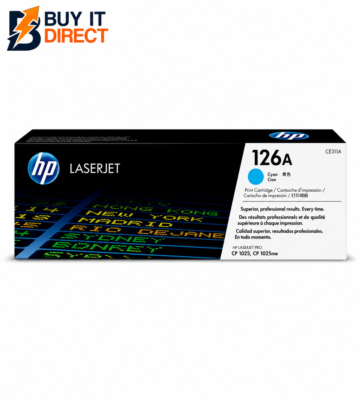 خرطوشة تونر HP 126A أصلية باللون السماوي لطابعات LaserJet – 1,000 صفحة – CE311A