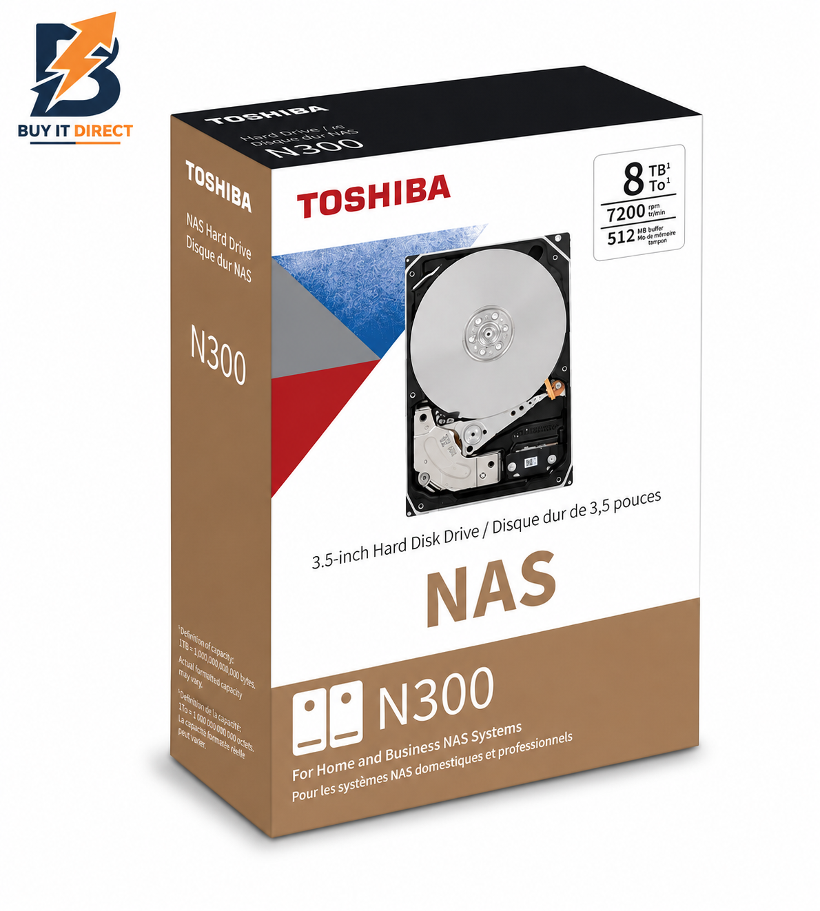 Toshiba 8TB N300 NAS Hard Drive 3.5″ SATA Internal HDD, 7200rpm