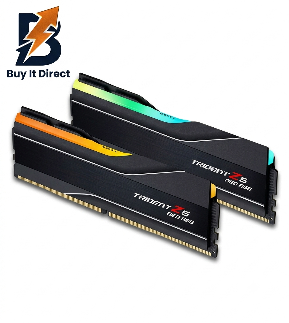 GSKILL 64GB DDR5 6000MHz RAM Trident Z5 Neo RGB Kit CL32, (32GB x2) Black