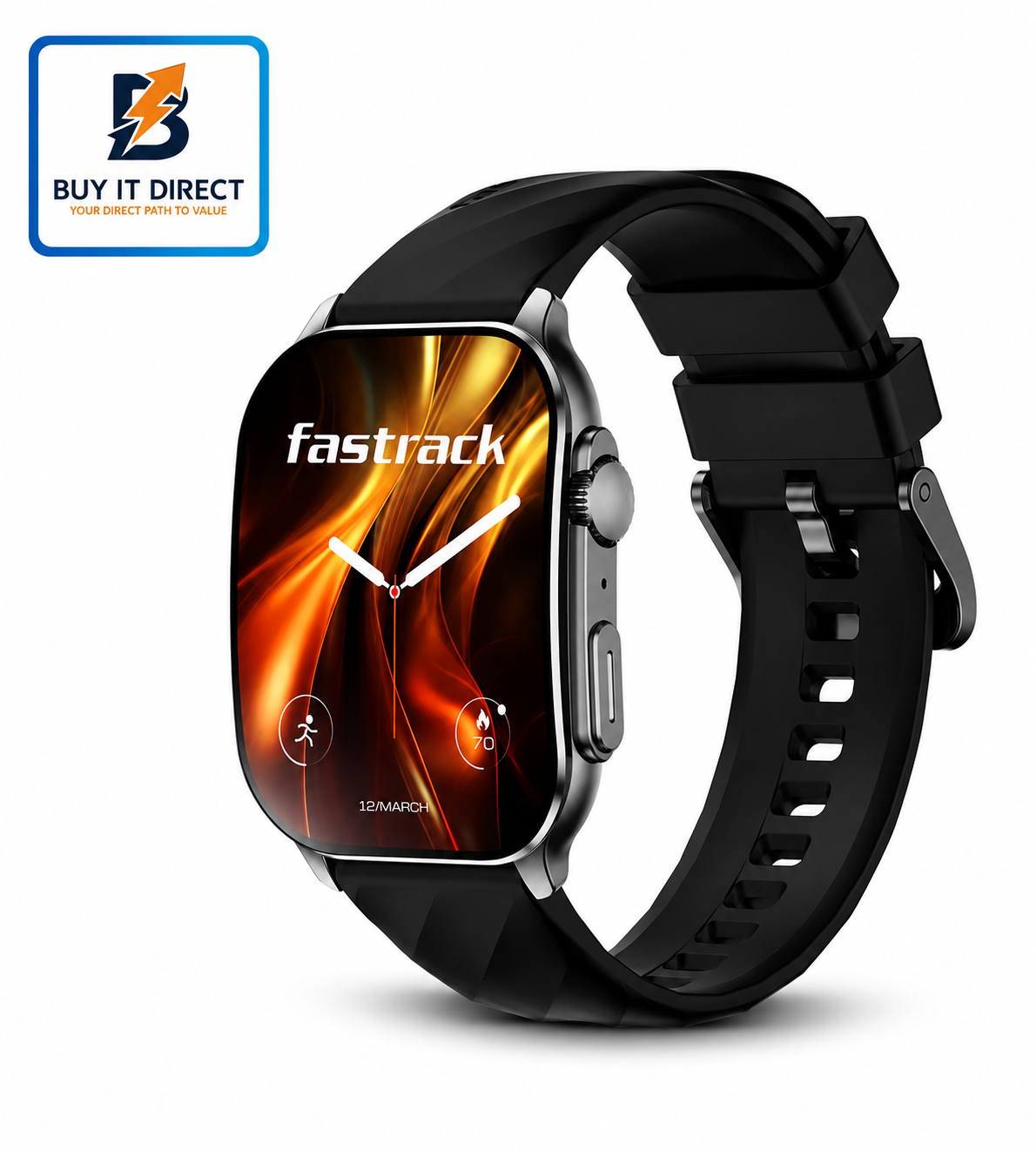 Fastrack Horizon S1 Silicone Strap Smartwatch Black