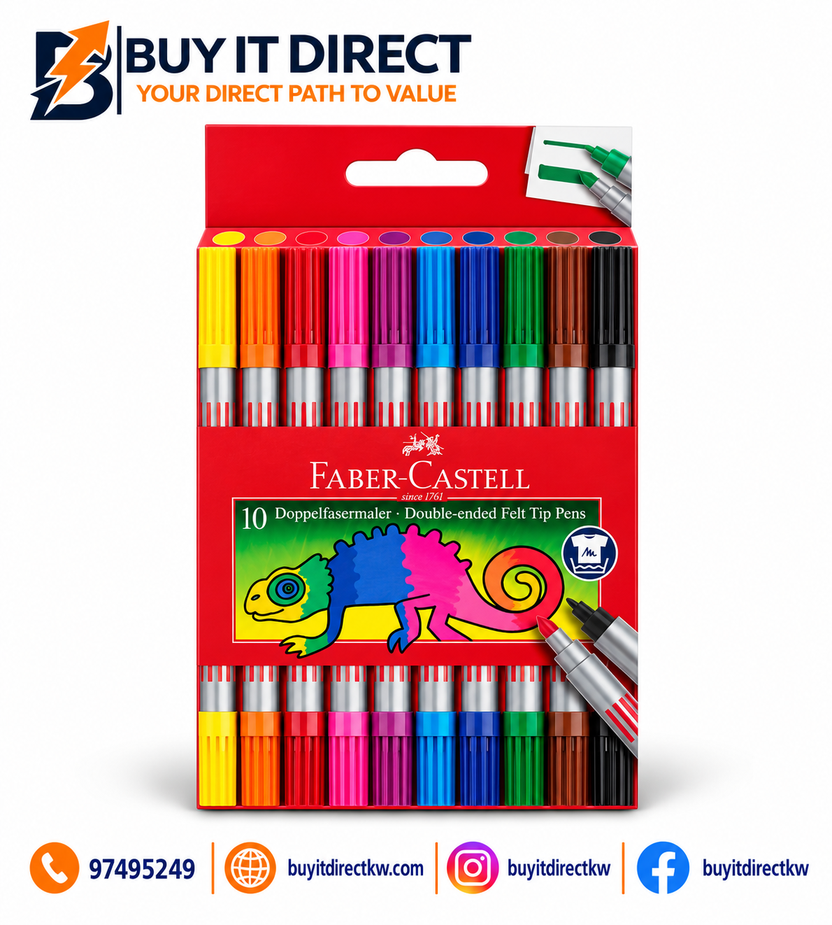 Faber Castell 10 double-ended felt tip Pens