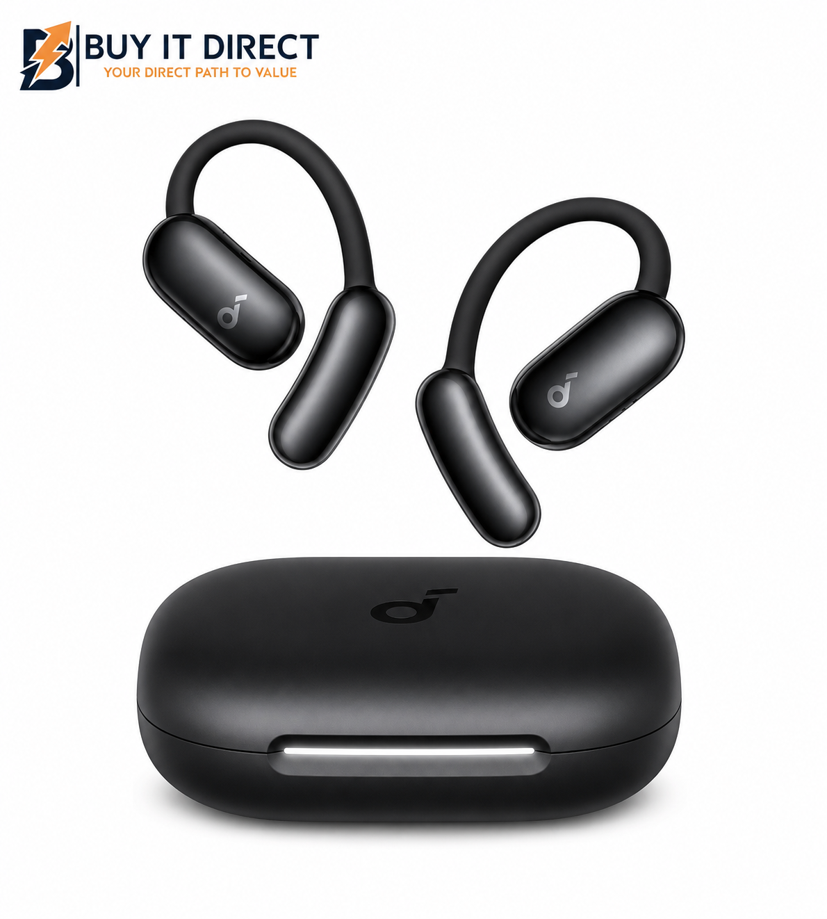 Anker soundcore AeroFit 2 | Adjustable Open-Ear Wireless Earbuds with Al Translation, Black