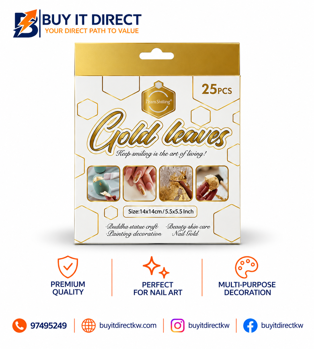 Gold Leaves 25 Pcs 14 x 14 cm Boxed