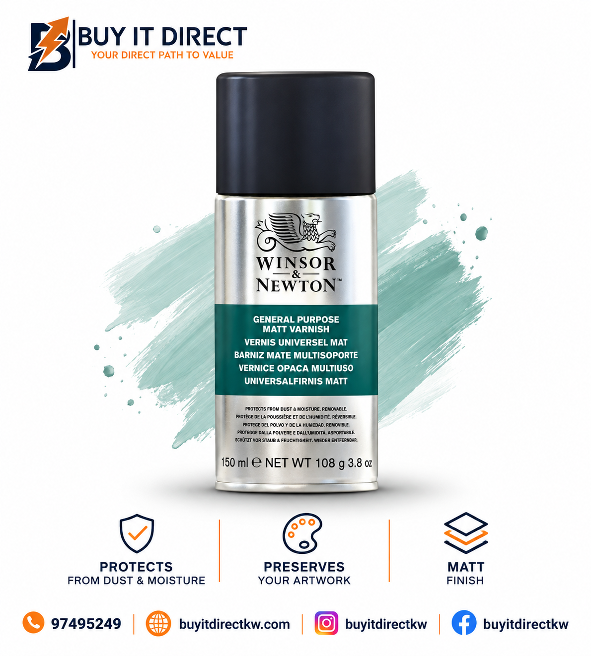Winsor and Newton General Purpose Matt Varnish 150ml