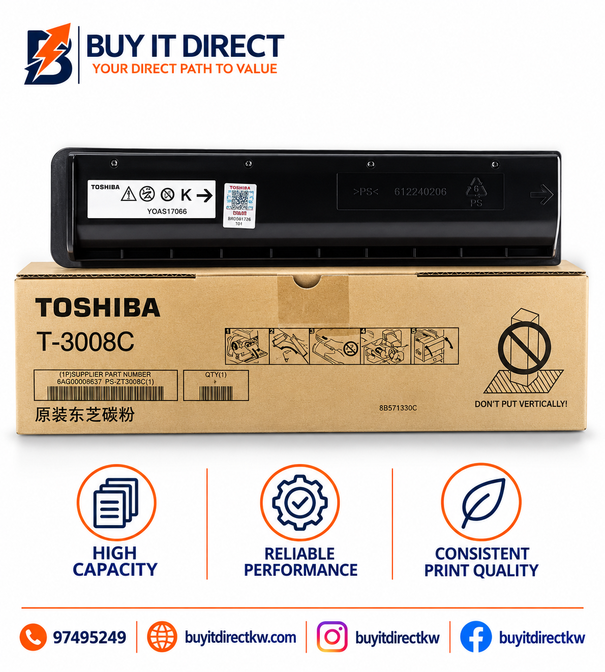 Toshiba T3008 Black Toner