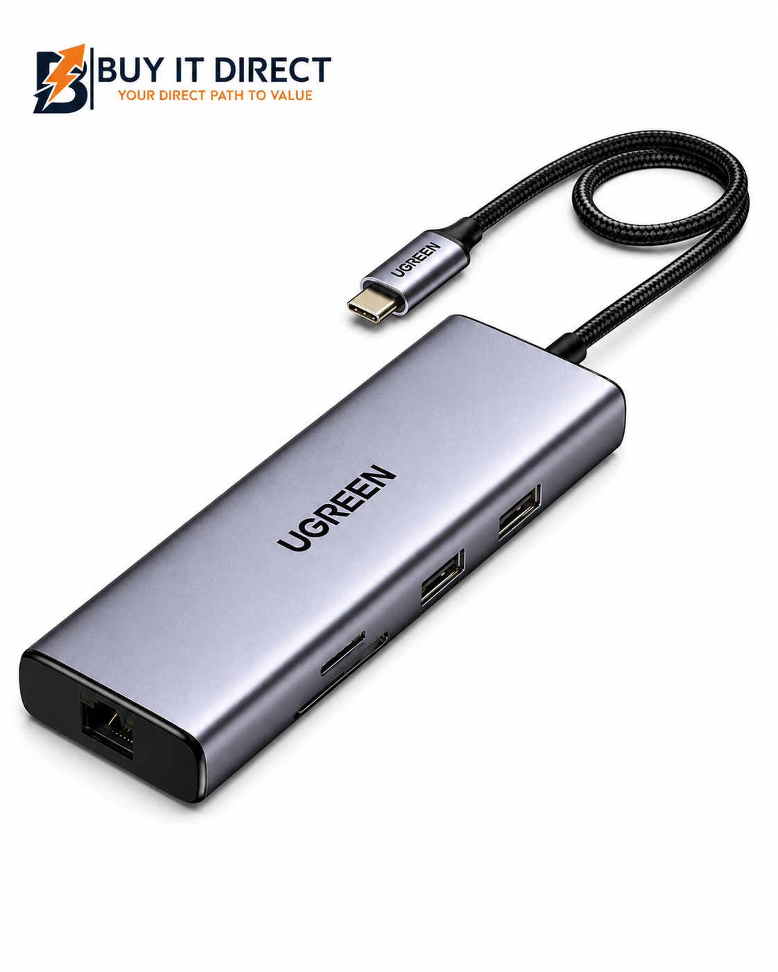 UGREEN CM490 9 In 1 USB C Hub Dual HDMI 4K 60Hz USB 3.0 RJ45 SD TF PD