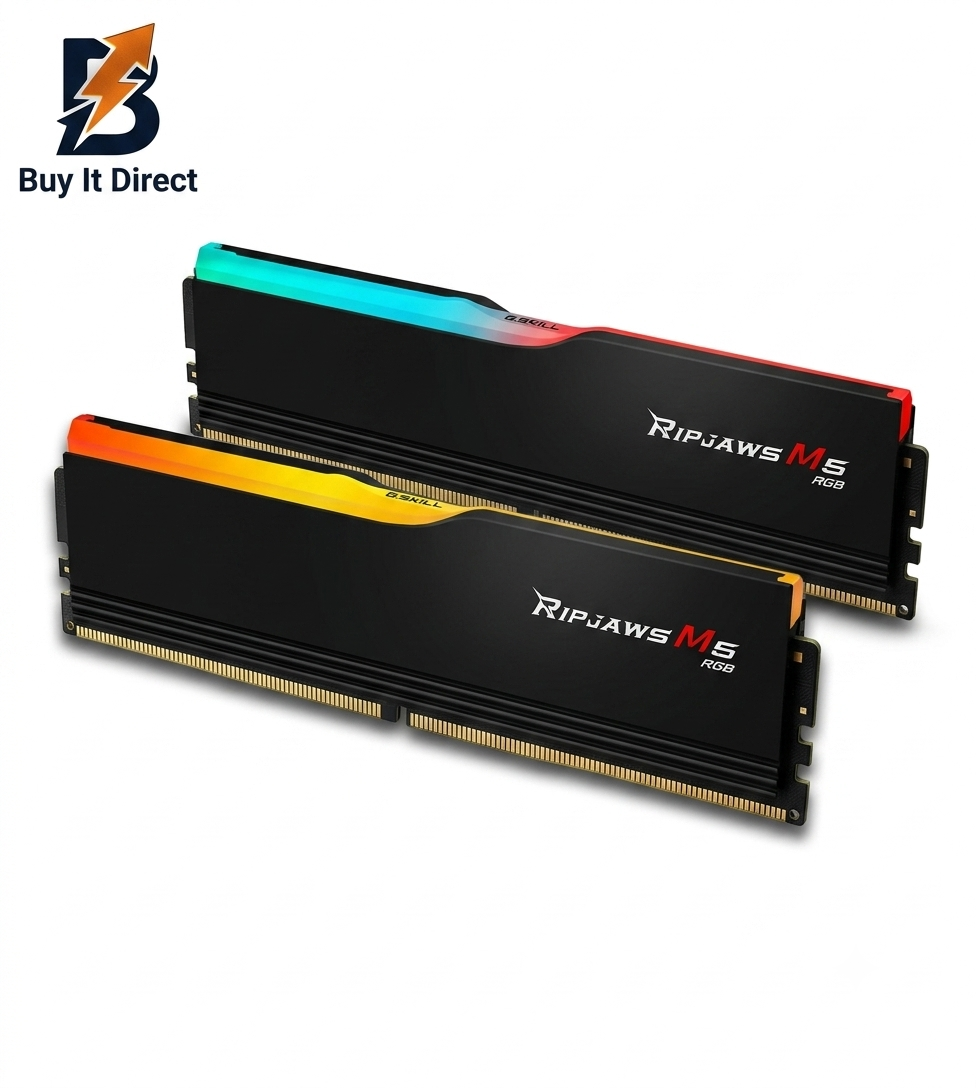 GSKILL 32GB DDR5 6000MHz RAM Ripjaws M5 RGB, (16GB x2) Kit CL36, Black