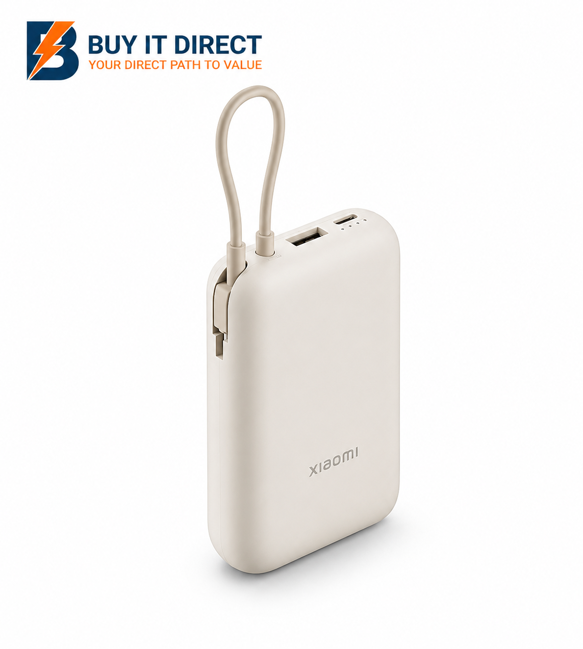 Xiaomi Power Bank 10000mAh 22.5W Integrated USB C Cable Tan
