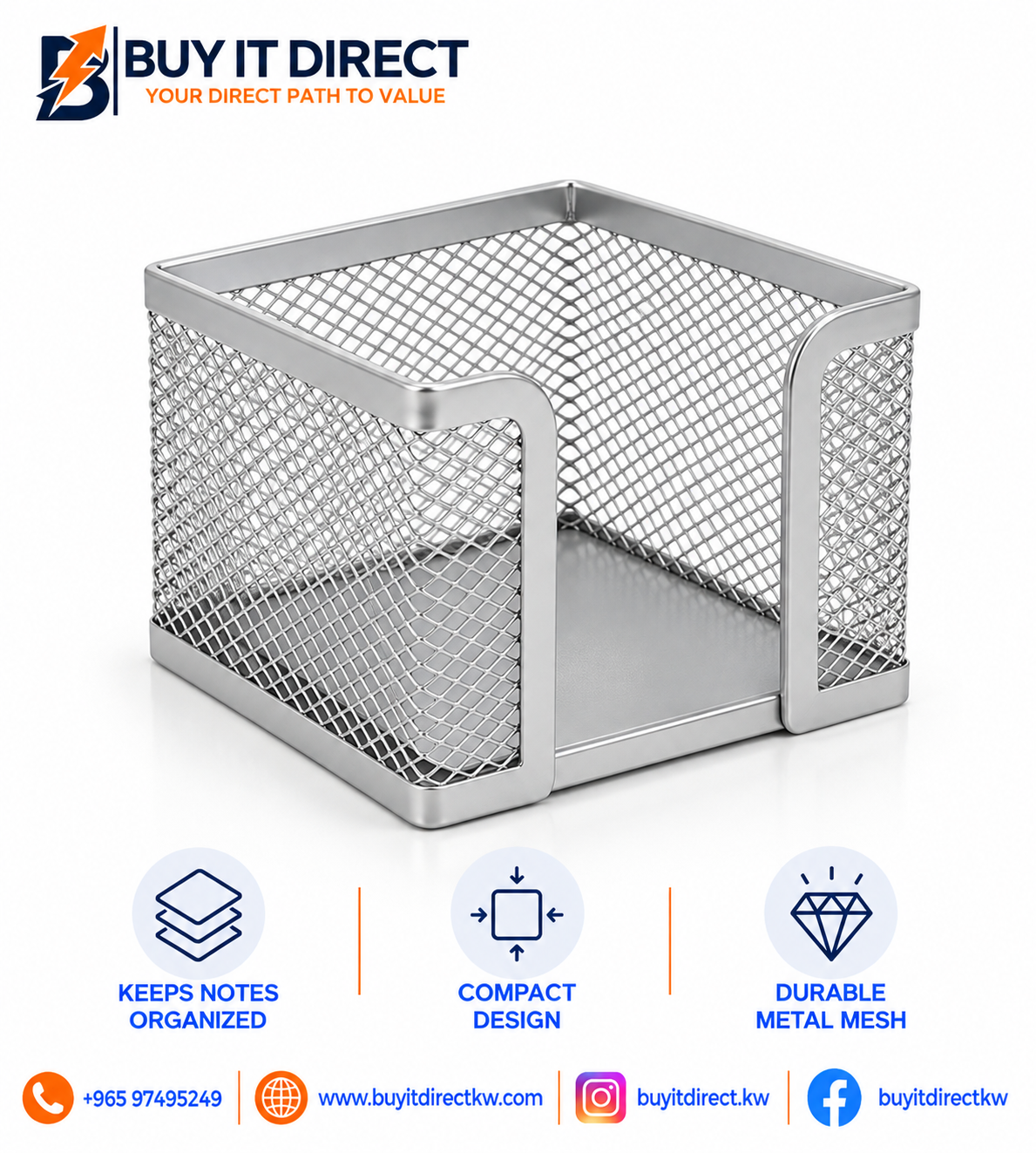 Notes Stand Silver Mesh