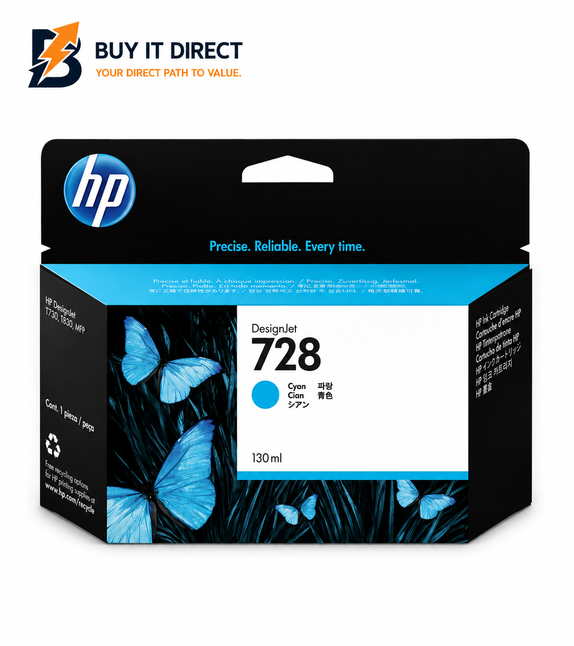HP 728 Cyan Ink Cartridge