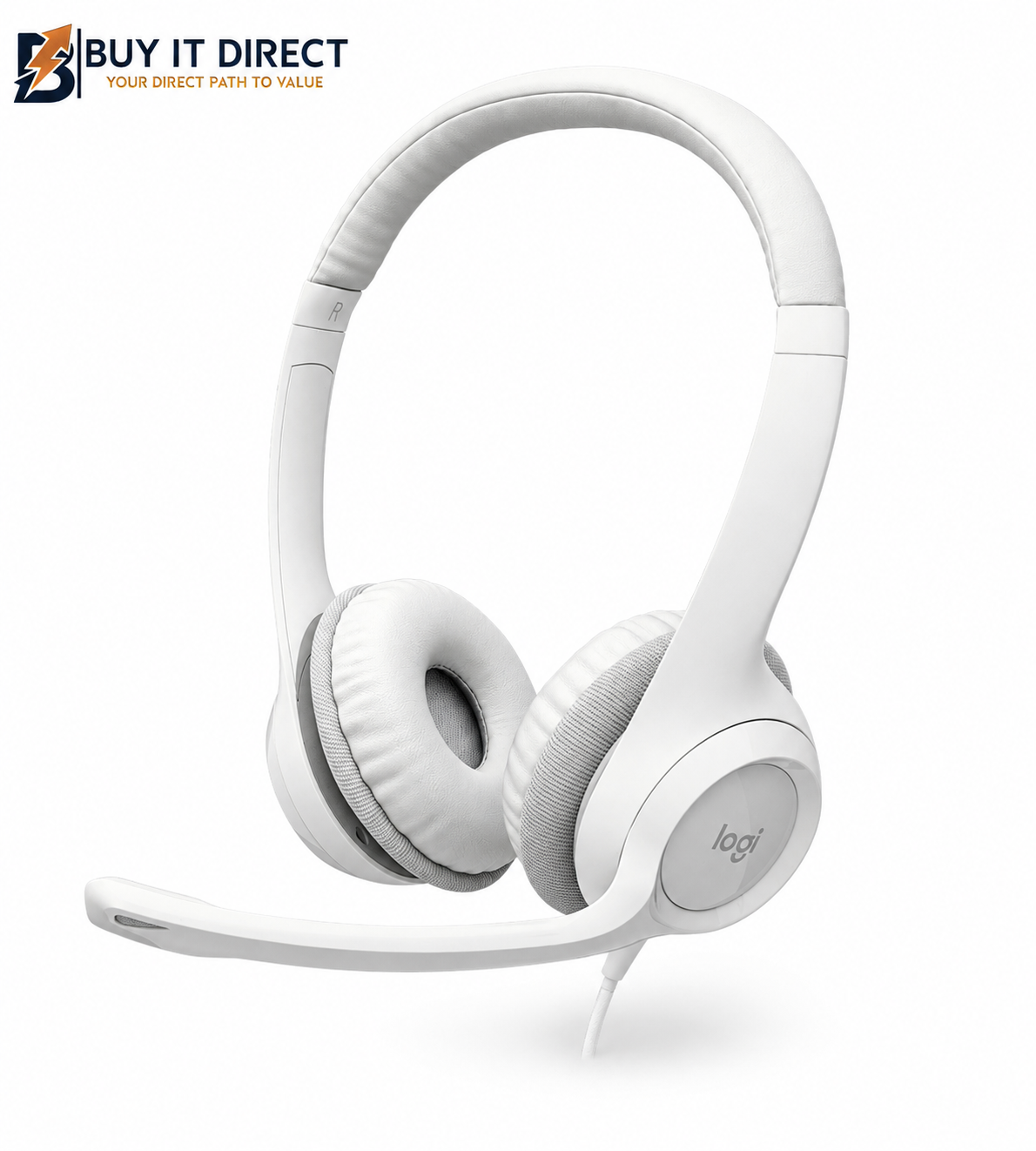 Logitech H390 USB Headset in-line controls, Noise Cancelling Mic (Off-white)