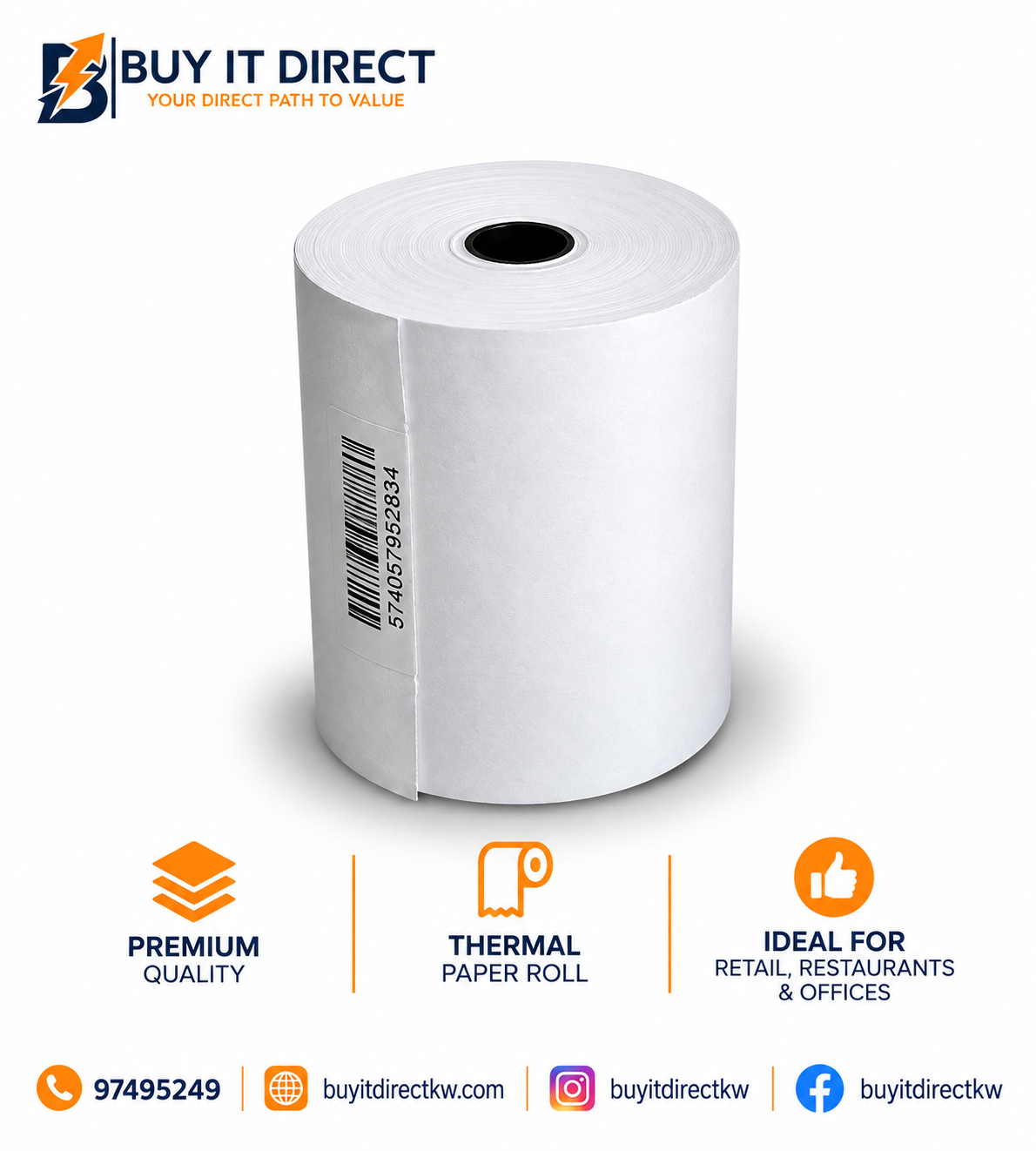 Thermal Paper Roll 80 x 80 mm