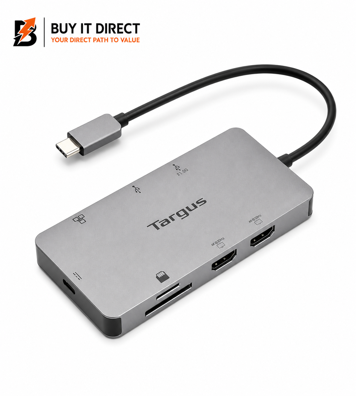Targus USB C Docking Station HDMI USB A USB C LAN SD Card 100W Silver