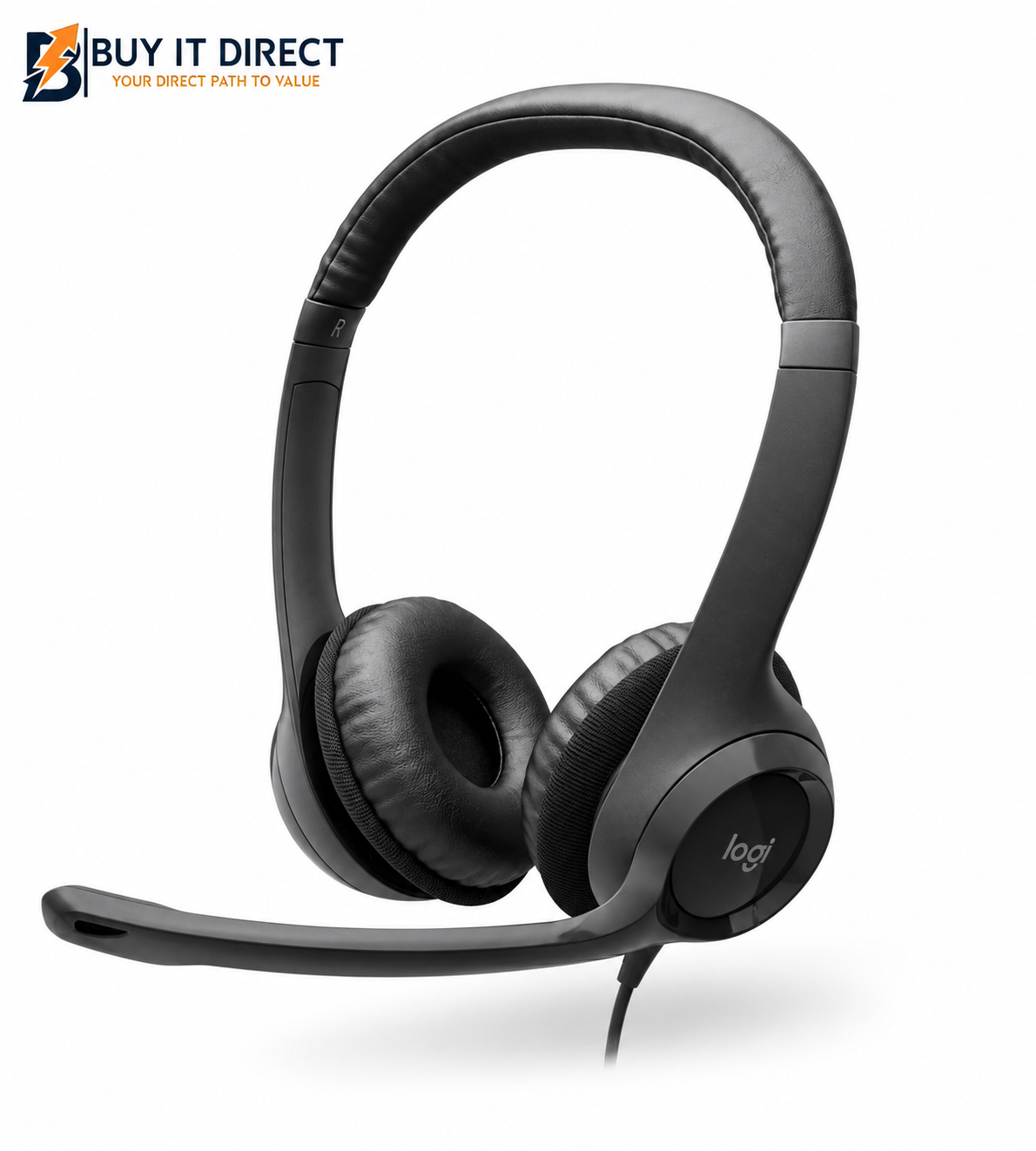 Logitech H390 USB-C Headset in-line controls, Noise Cancelling Mic