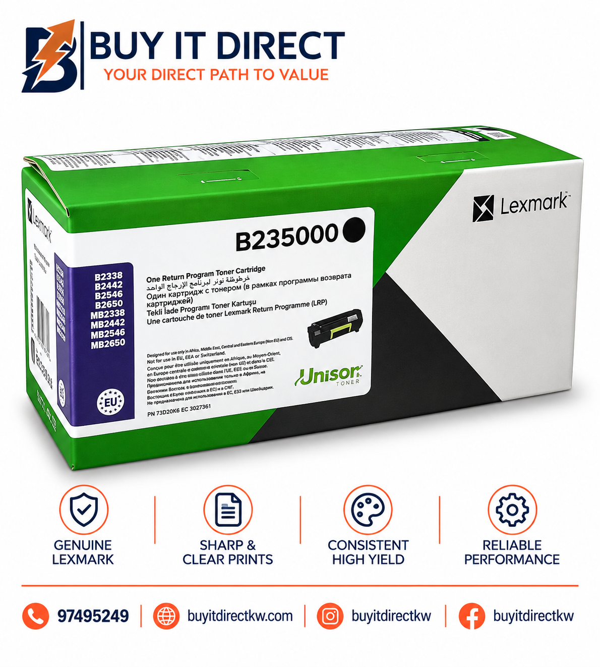 Lexmark B235000 Black Return Program Toner Cartridge