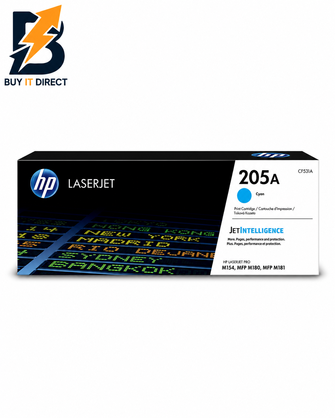 خرطوشة تونر HP 205A أصلية باللون السماوي لطابعات LaserJet – 900 صفحة – CF531A