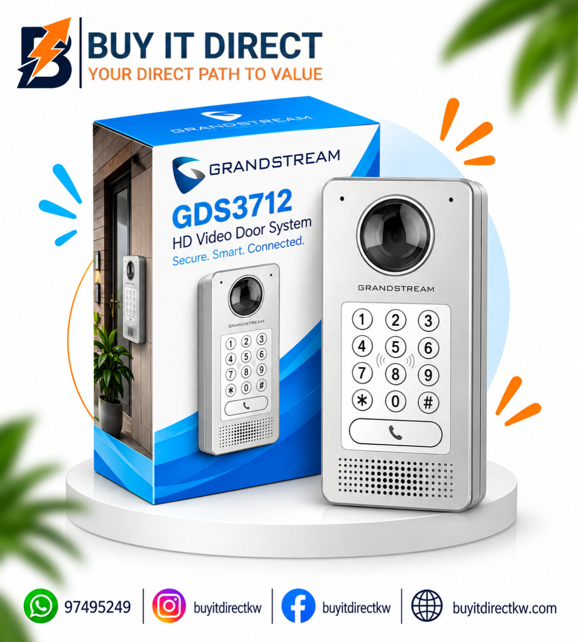 نظام اتصال فيديو عالي الدقة للباب من Grandstream GDS3712