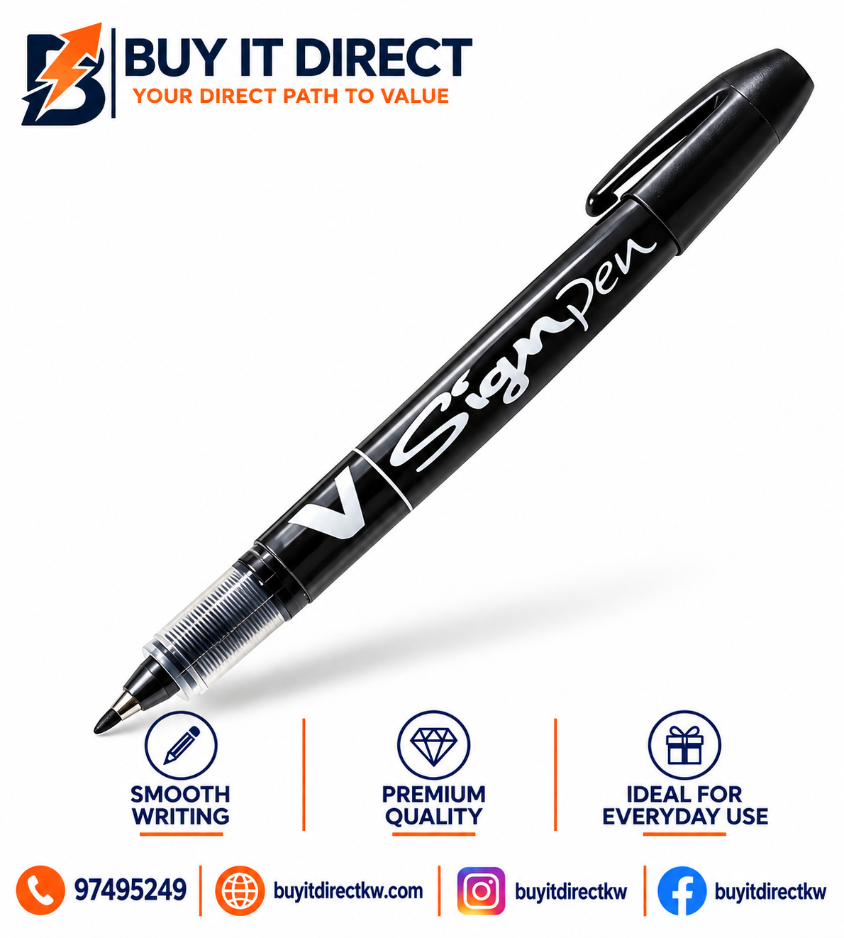 قلم بايلوت V ساين أسود