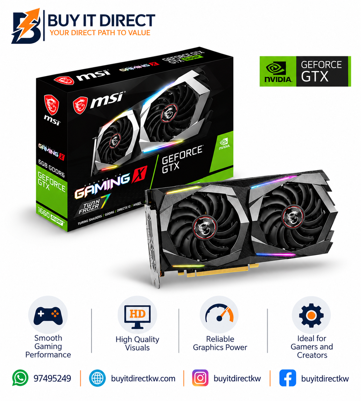 MSI GeForce GTX 1660 SUPER GAMING X 6GB VGA Graphic Card
