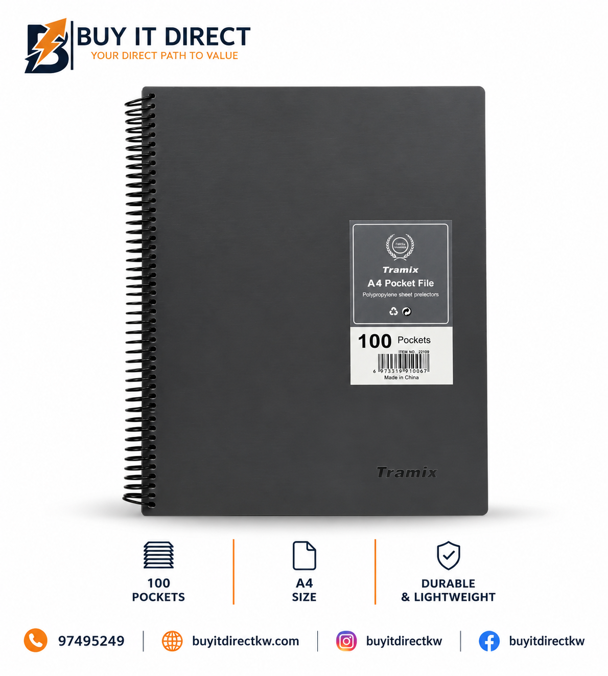 A4 Pocket File 100 Pockets