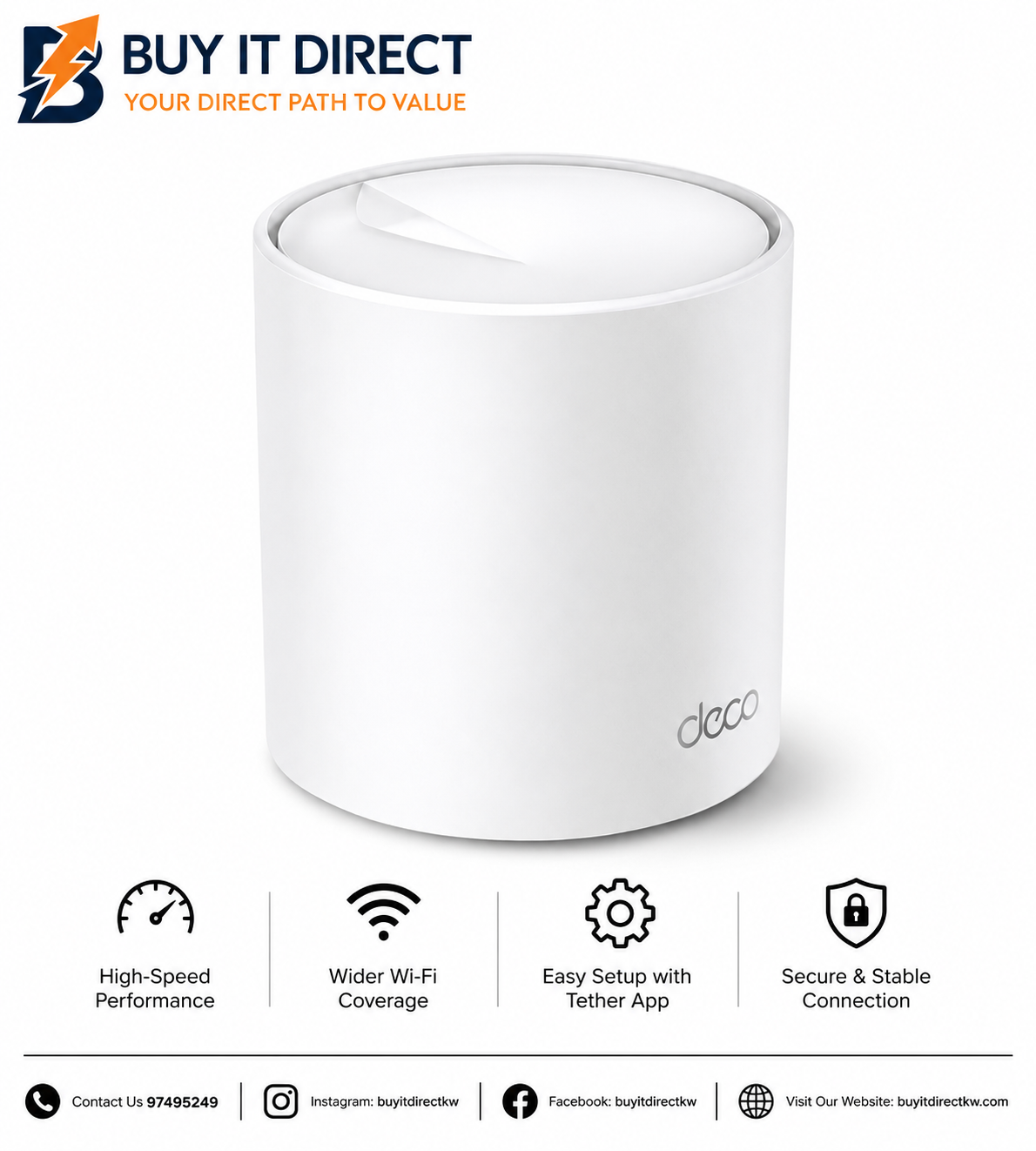 TP-Link Deco X50 AX3000 Superior Mesh Wi-Fi 6 System Pack Of 1 Deco X50