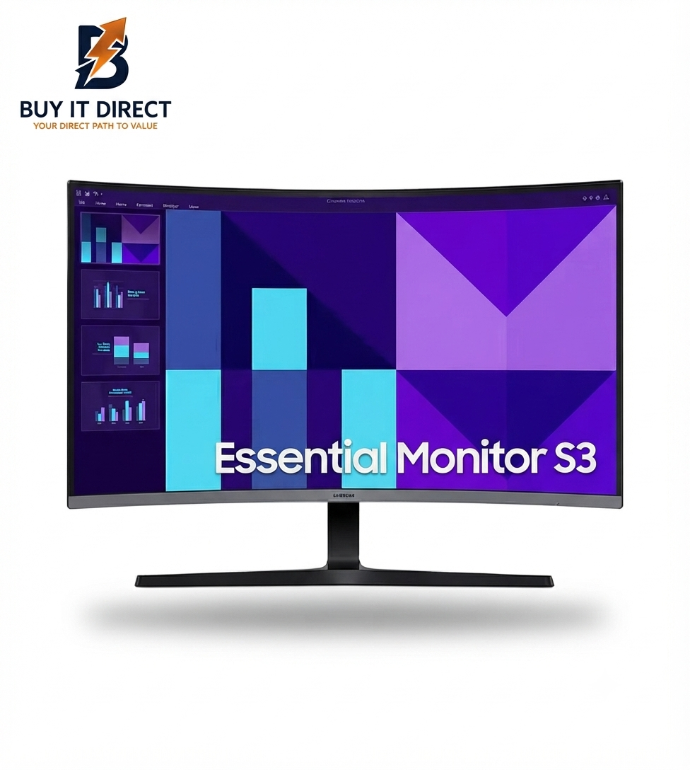 Samsung 32" Essential S3 Curved Monitor FHD 4ms 100Hz HDMI 1.4/D-Sub Curved Monitor