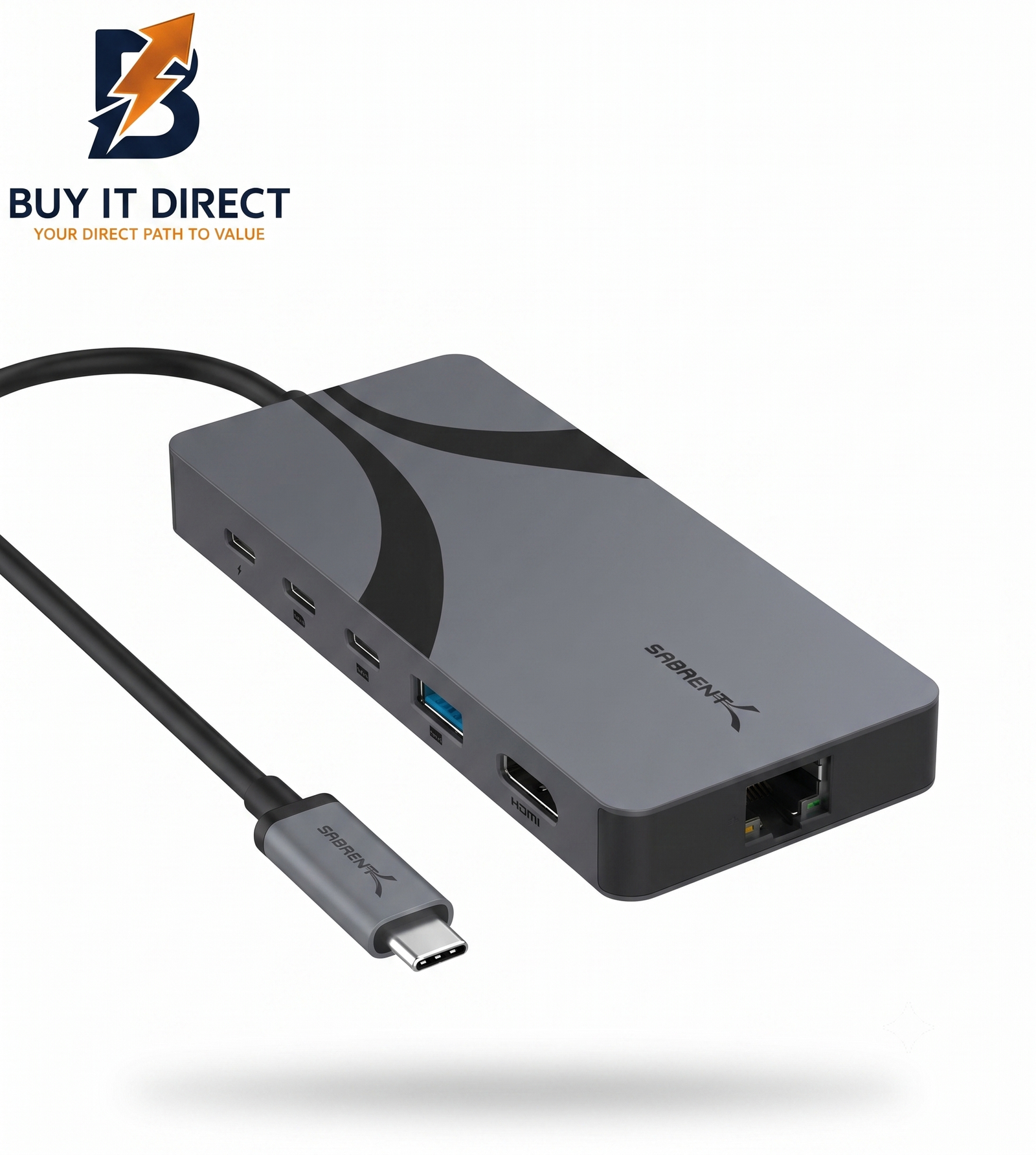 Sabrent U4HP USB4 Travel Hub Dual USB-C HDMI 2.1 2.5GbE and PD 3.0 (85W)