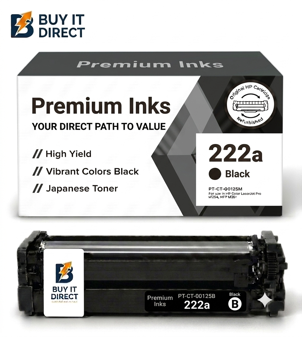 Premium 222a Black Compatible Toner Cartridge for HP Color LaserJet Printers