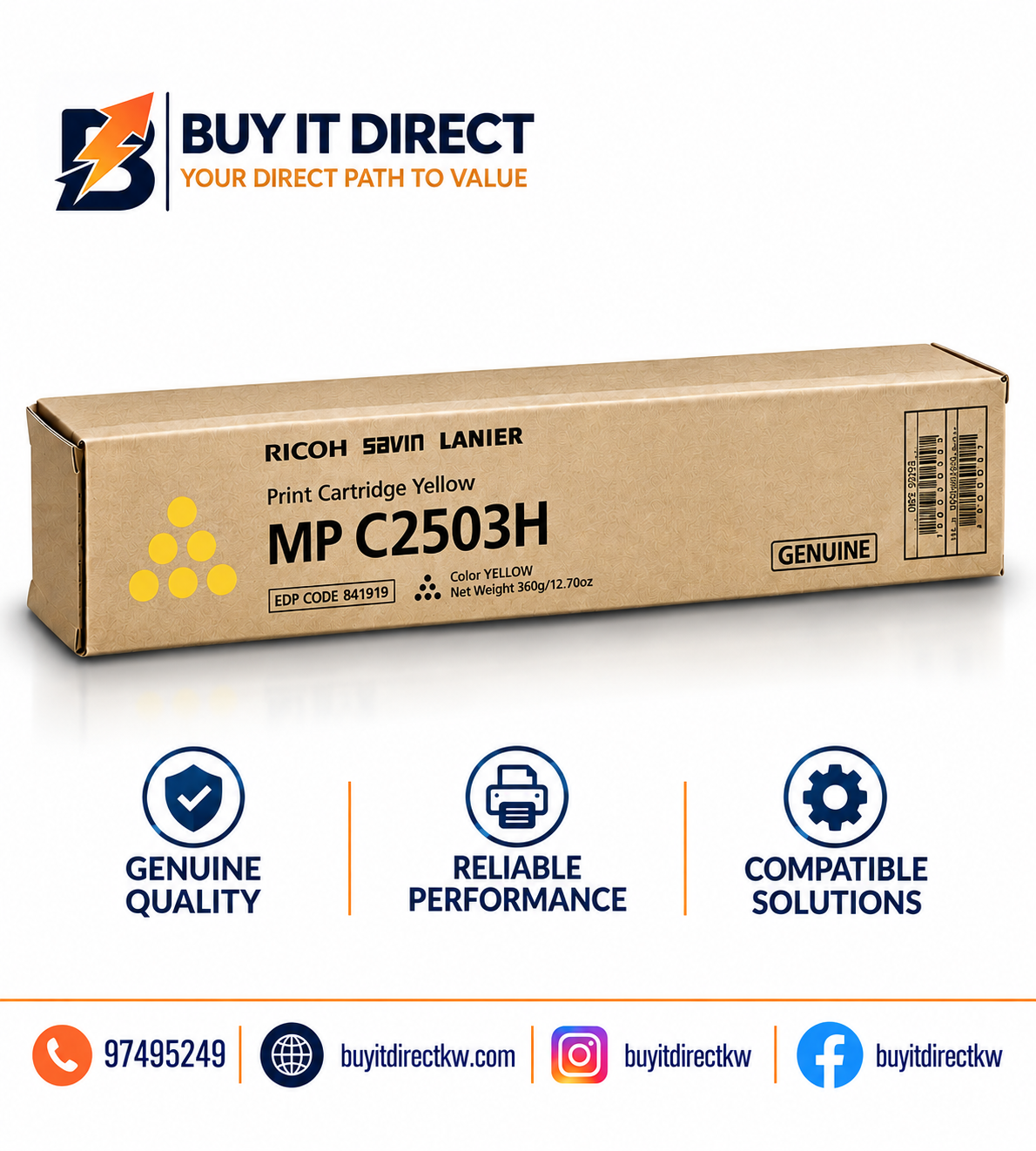 خرطوشة تونر ريكو MP C2503H أصفر