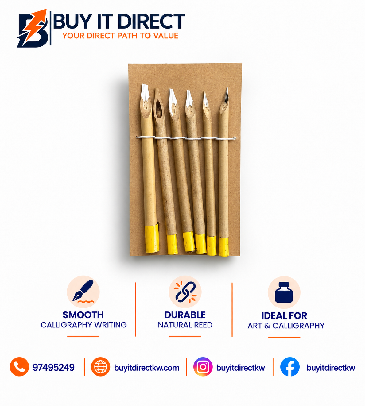 Bamboo Reed Pens 6 Pcs