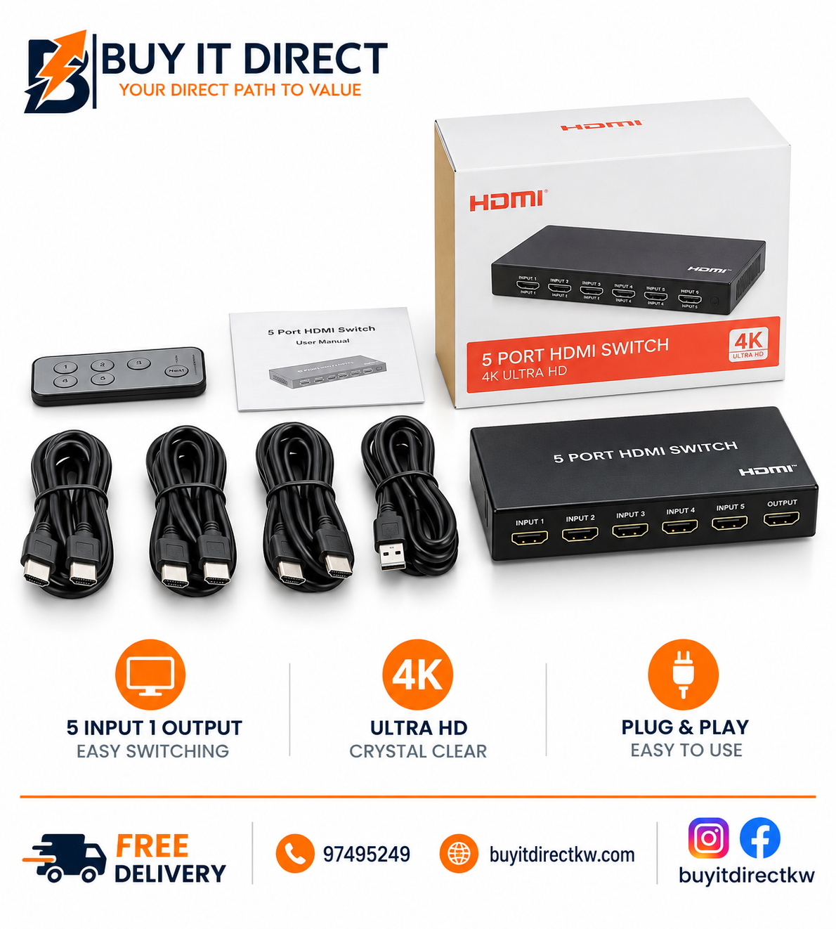 HDMI KVM Switch 4 Port