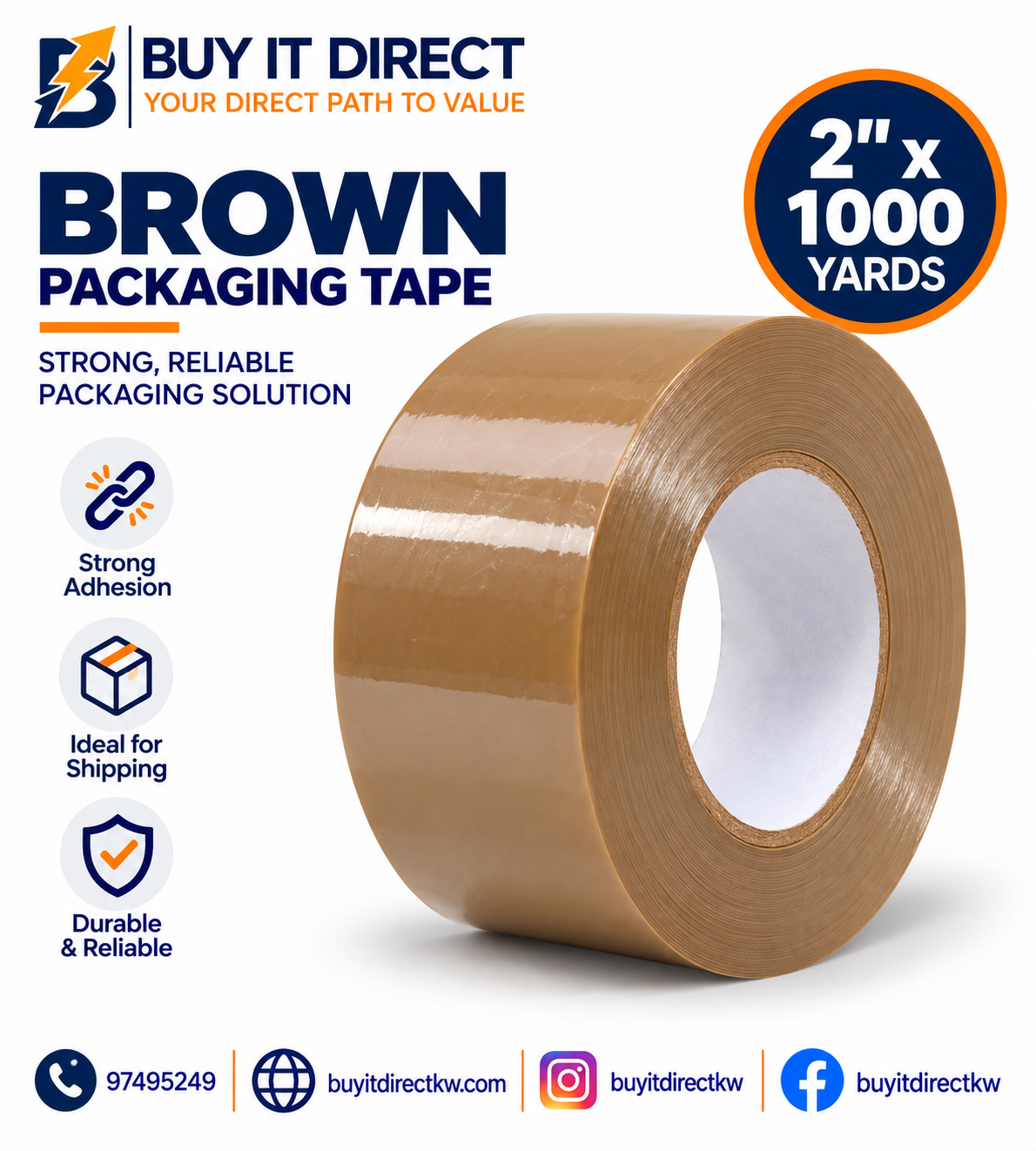 Brown Packaging Tape 2 Inch 1000 Yards