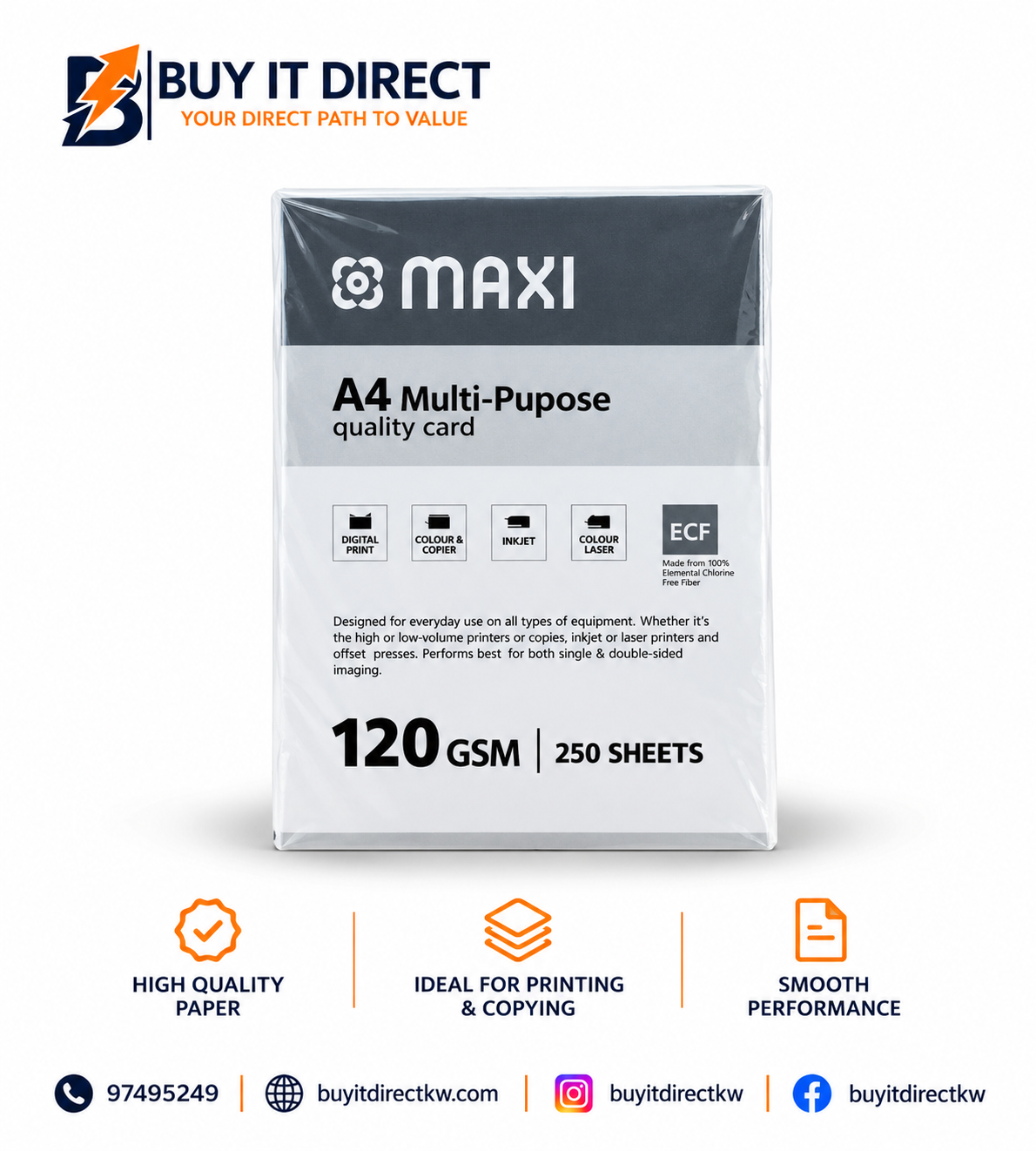 A4 Multi Purpose Quality Card 120 GSM